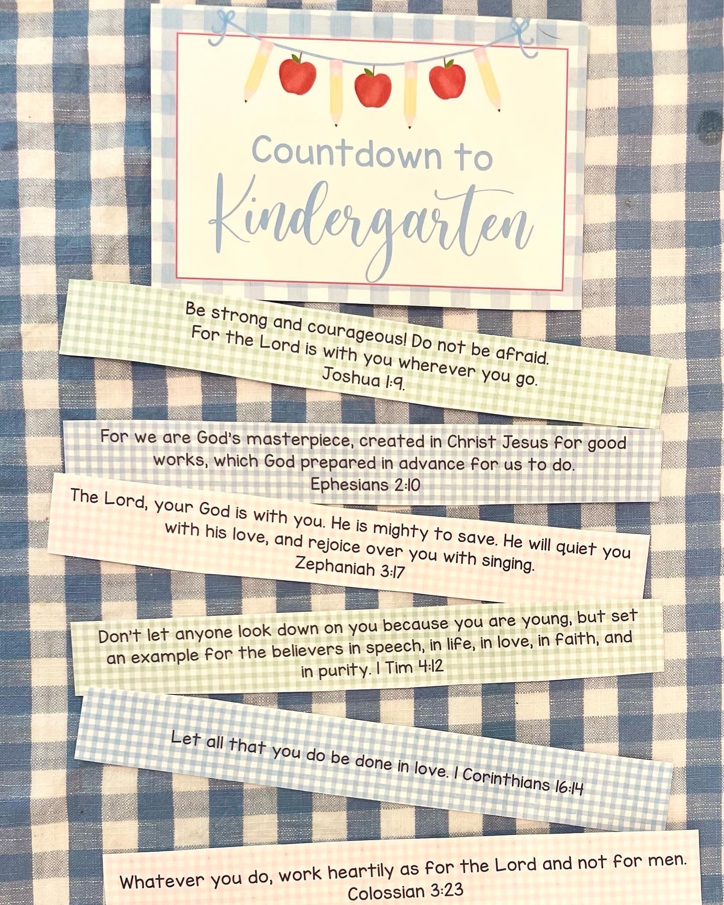 Back to School Scripture Countdown