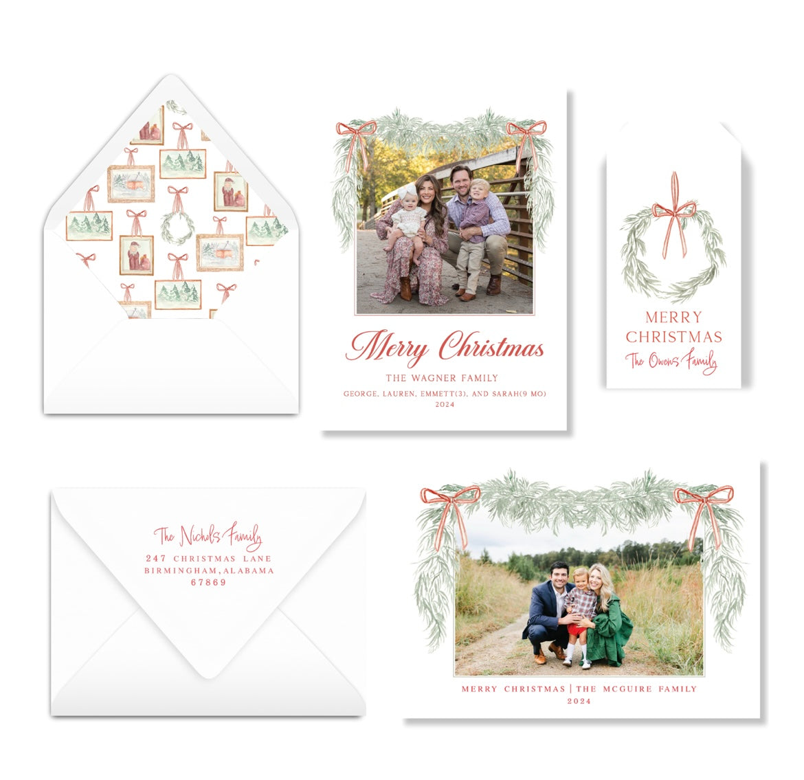 Christmas Cottage 3 Photos Horizontal Christmas Card Photo