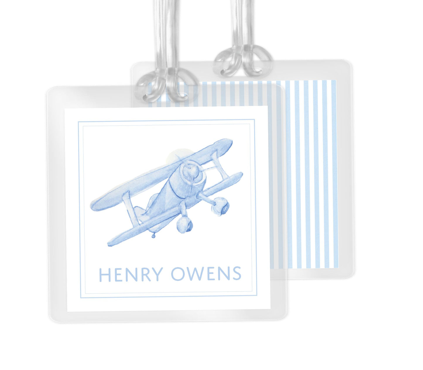 Blue Airplane Bag Tag