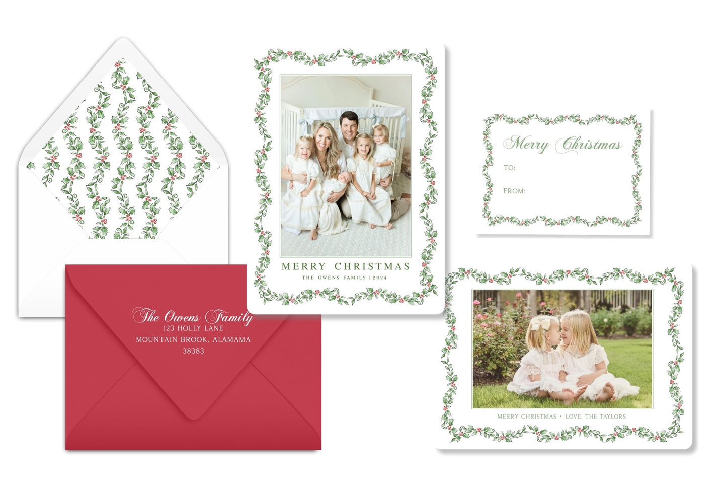 Festive Waves of Holly- Christmas Card Photo
