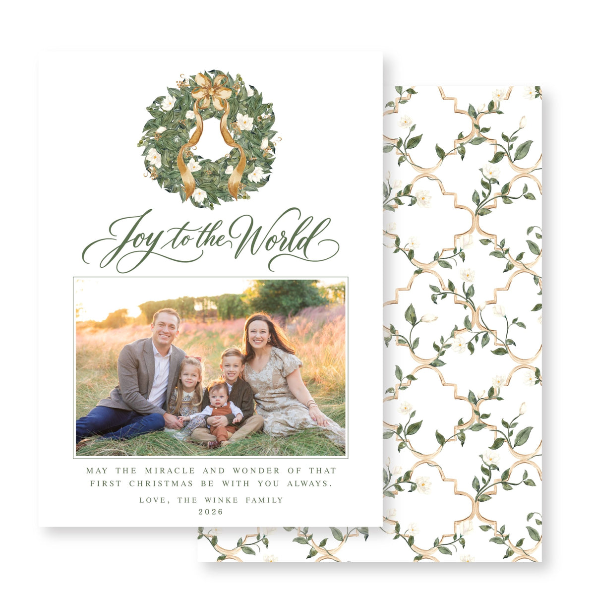 Magnolia Wreath Christmas Card