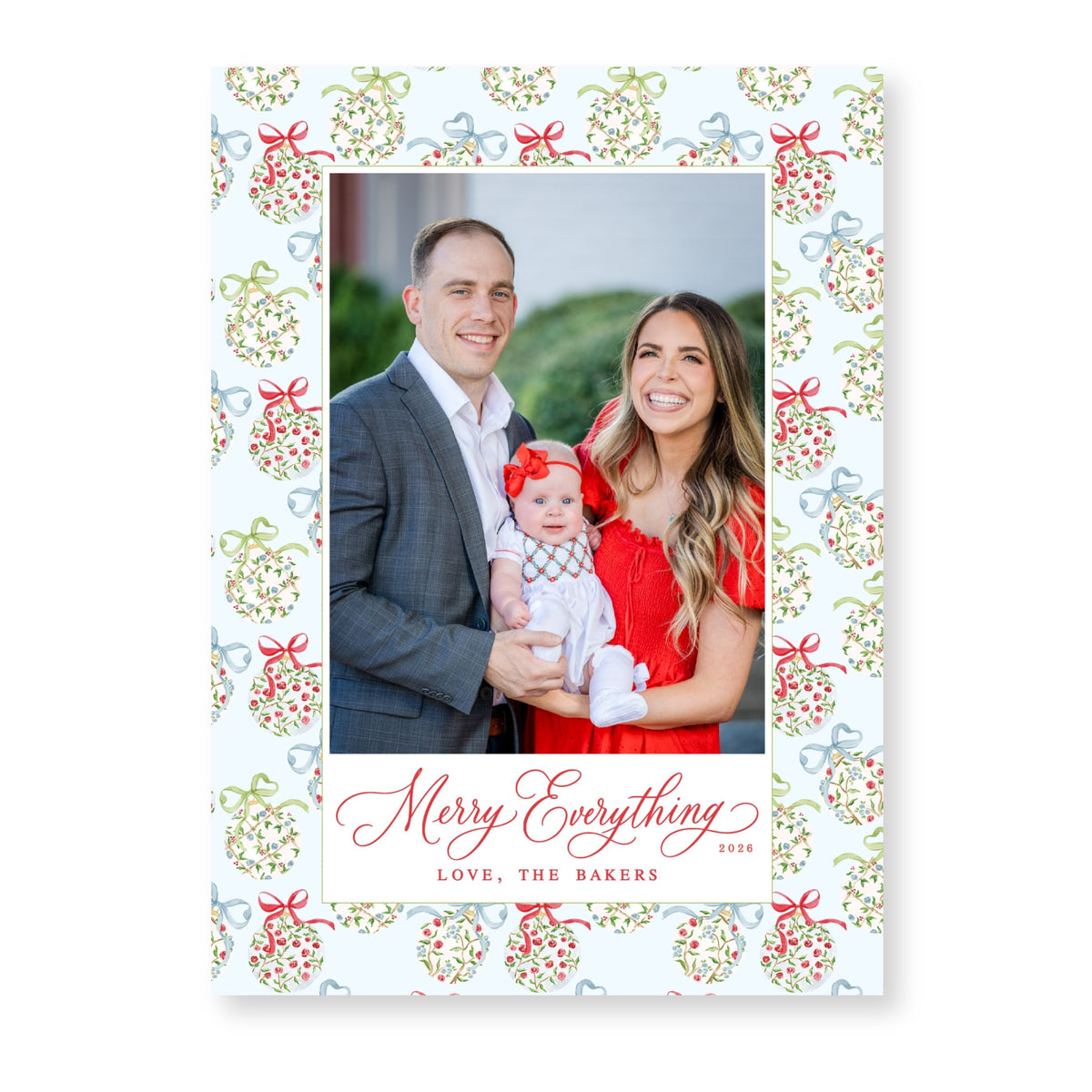 Holiday Chinoiserie Ornament Christmas Card