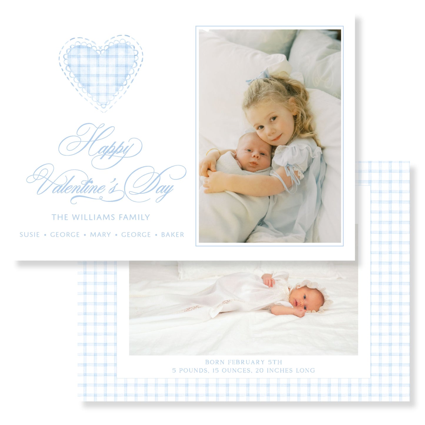 Love Is Here – Blue Valentine Birth Announcement