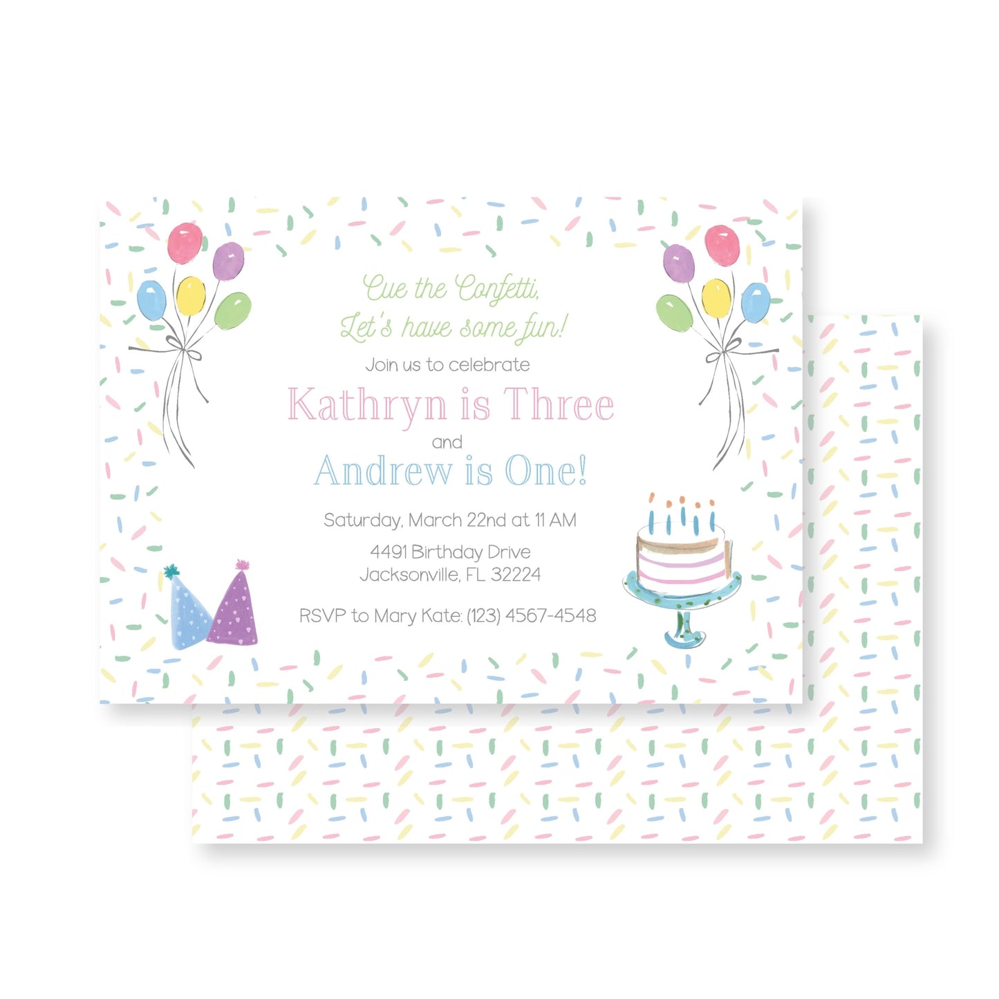 Confetti Birthday Invite