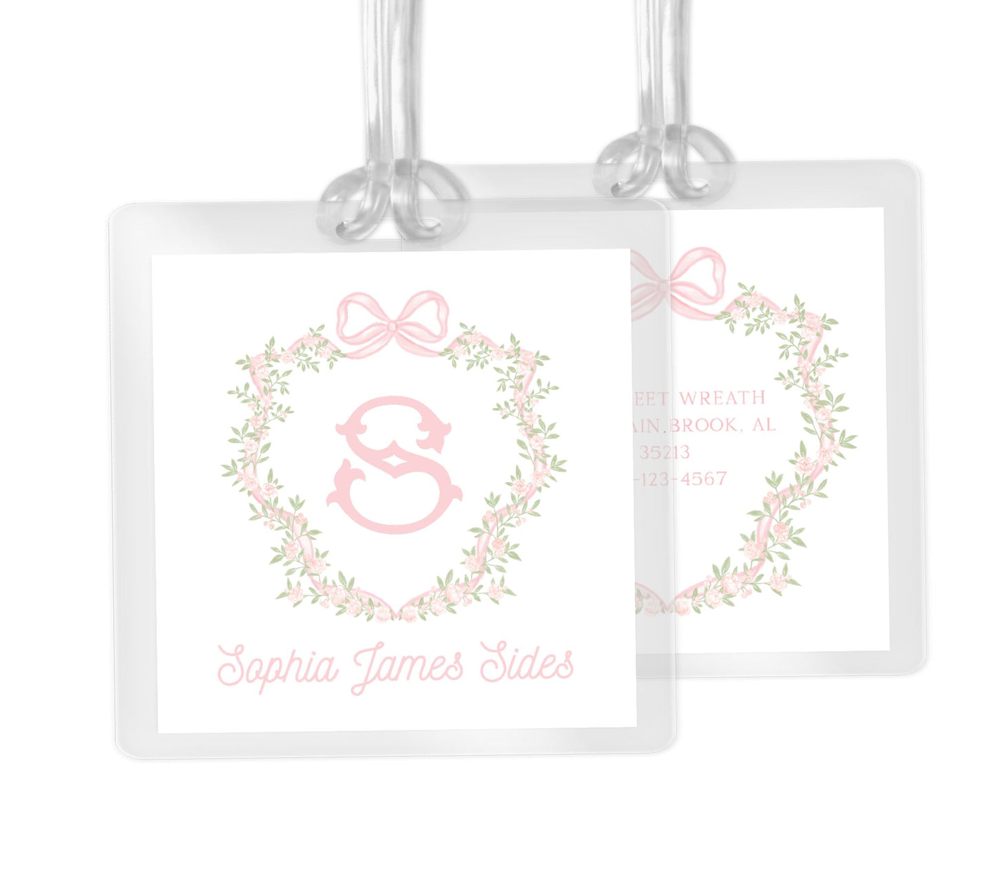 Pink Crest Bag Tag