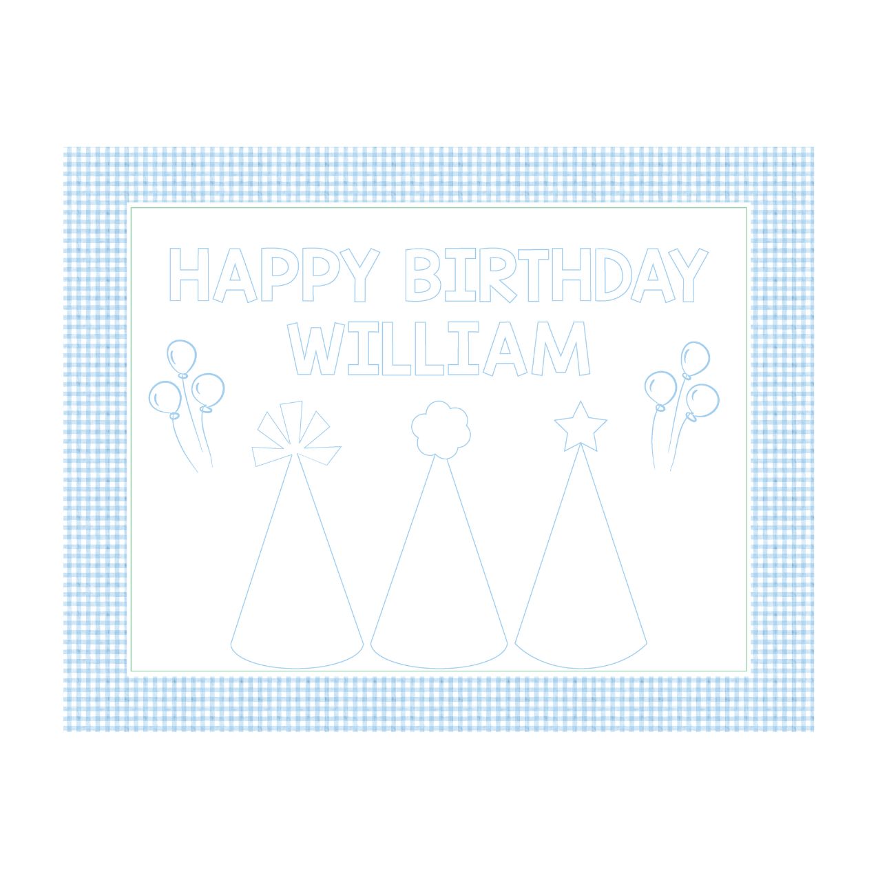 Birthday Hat Coloring Sheet
