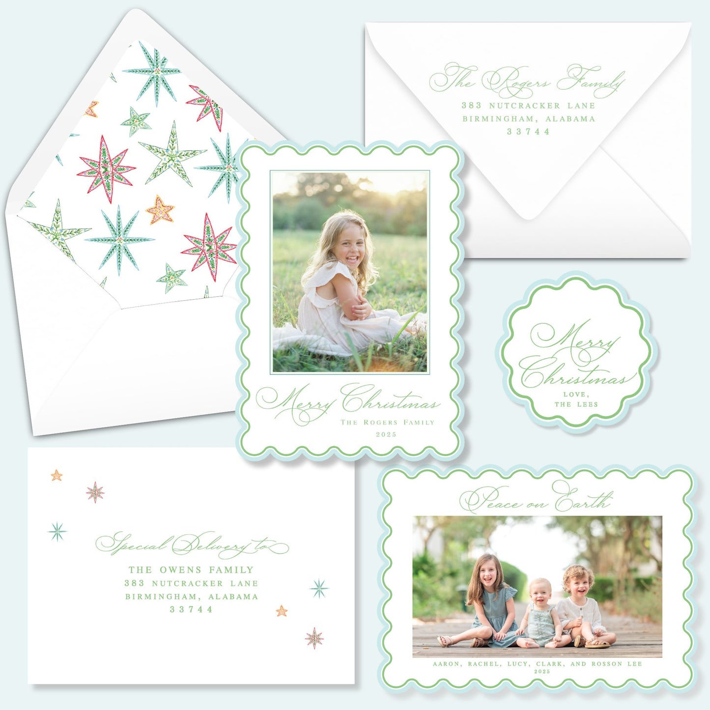 Star Scalloped Christmas Card