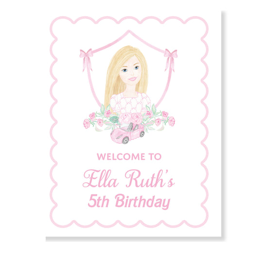 Barbie Crest Party Sign