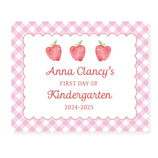Scalloped Apple Pink gingham