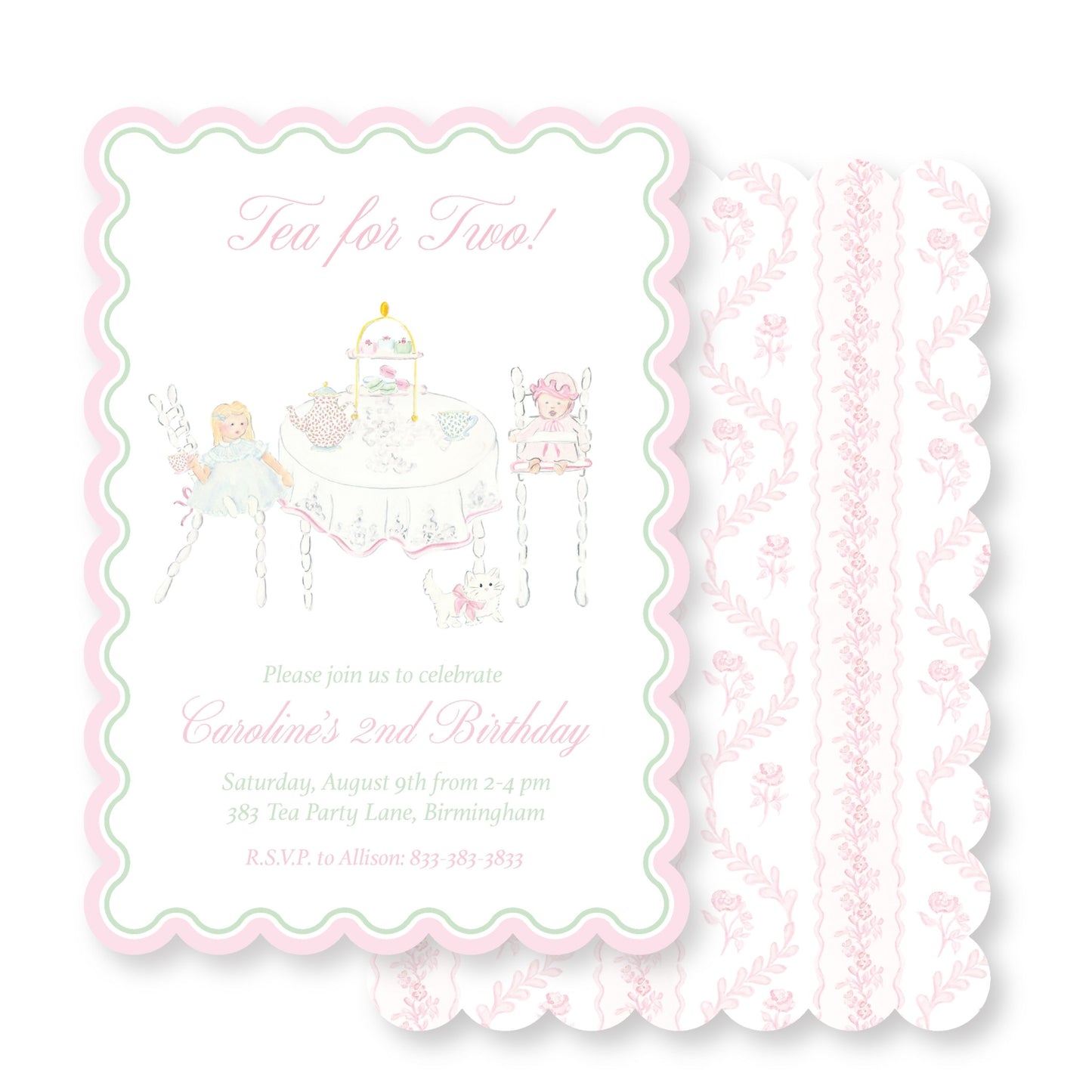 Tea for Two Doll Invitation