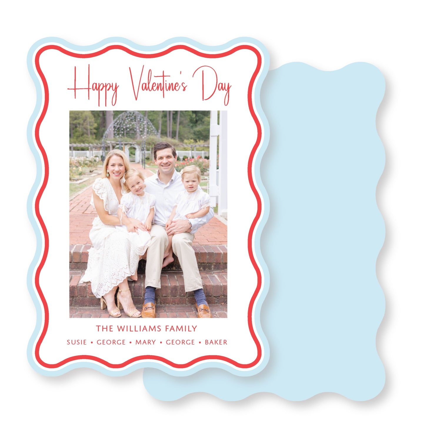 Wavy Valentine Card- Blue