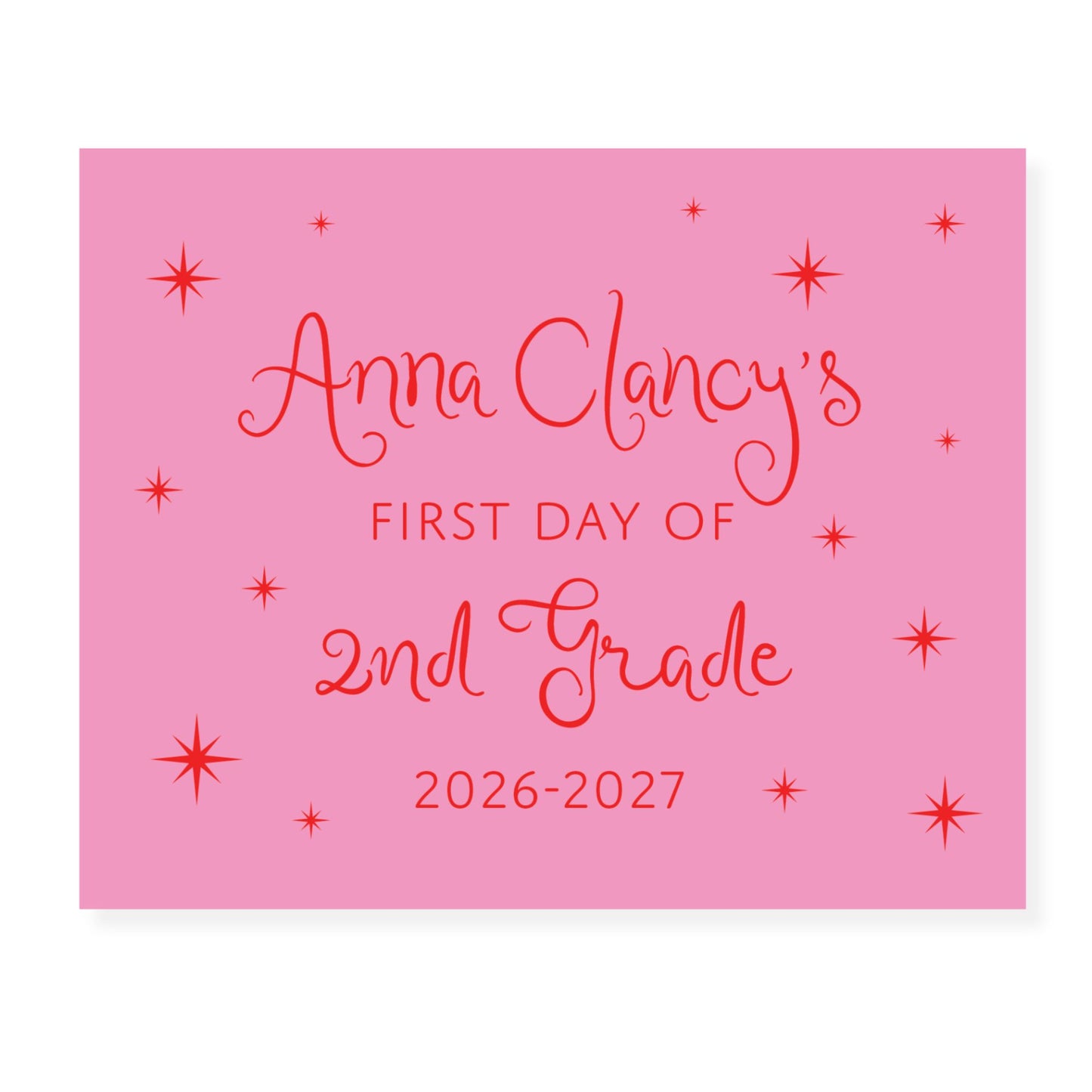 Star First Day of School Sign | Personalized Grade Sign | Choose your color