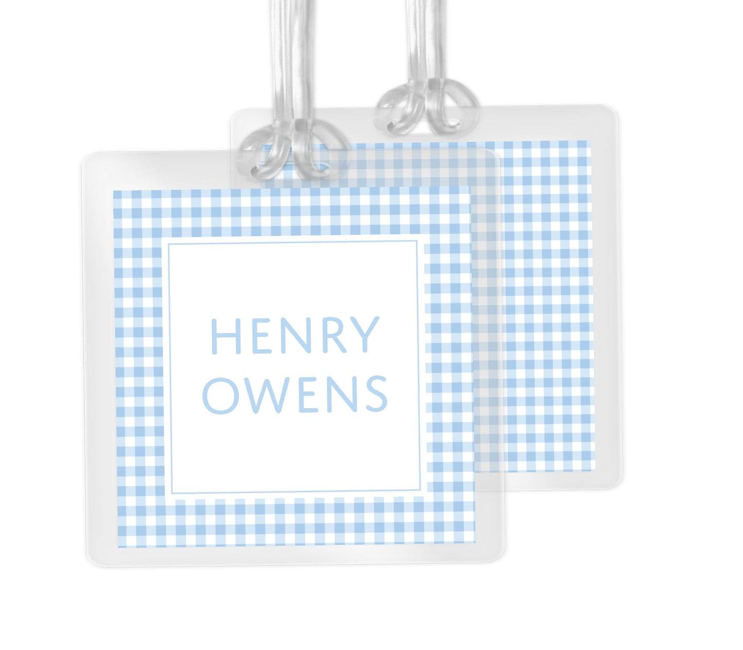 Blue Gingham Bag Tag