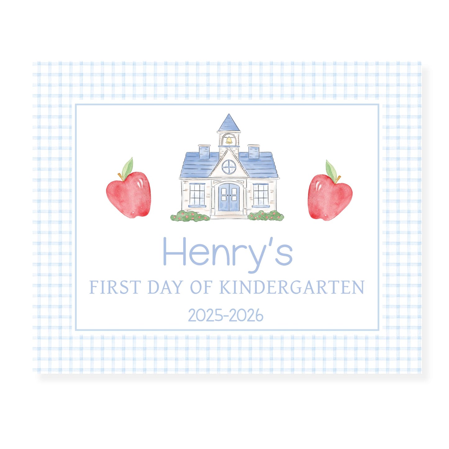 Blue School Apple Sign