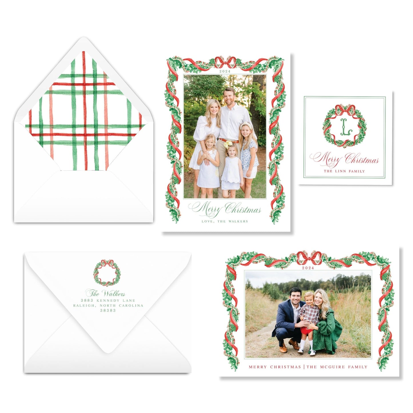 Colors of Christmas Horizontal Christmas Card Photo