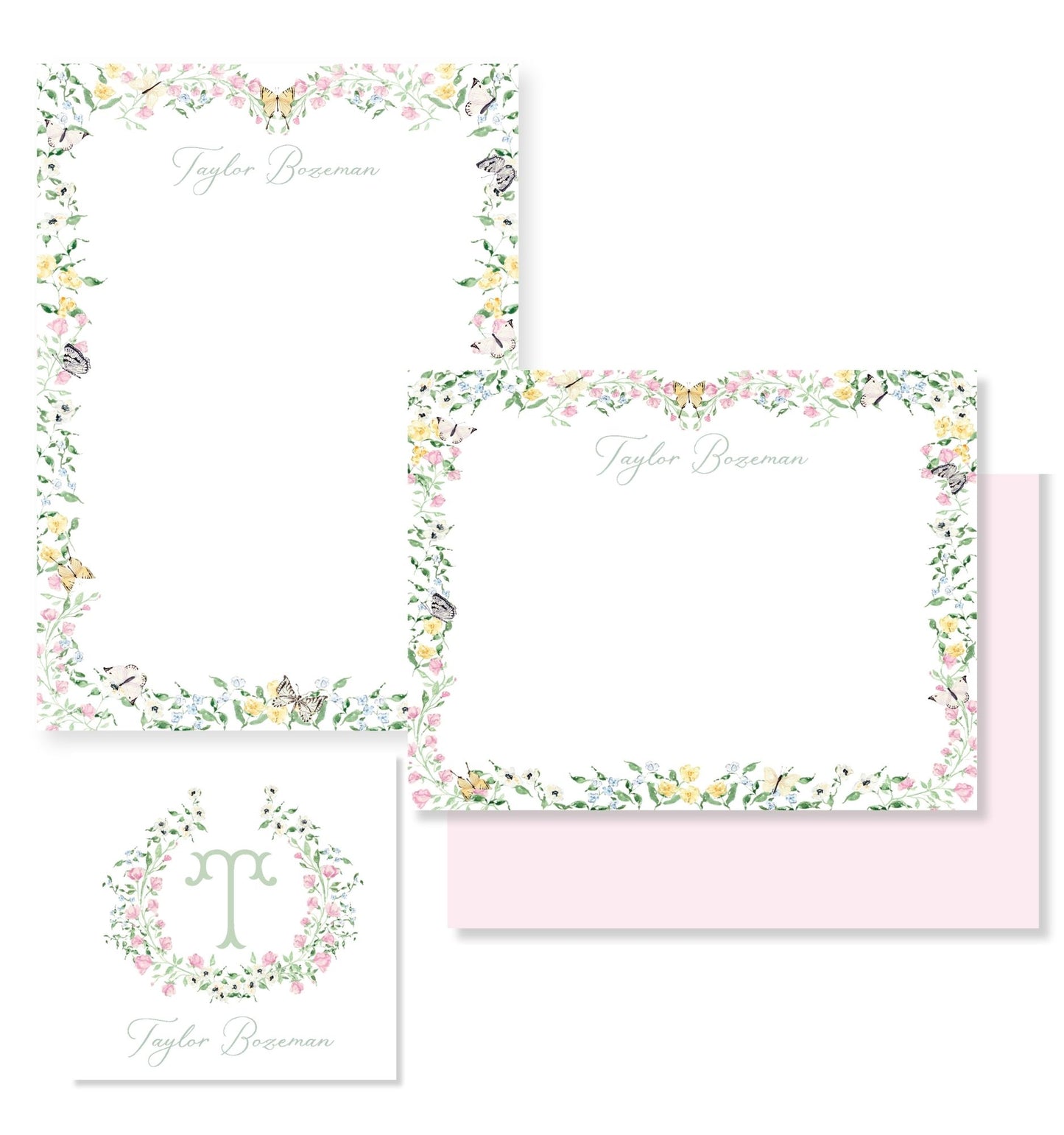 Butterfly Floral Stationery Set