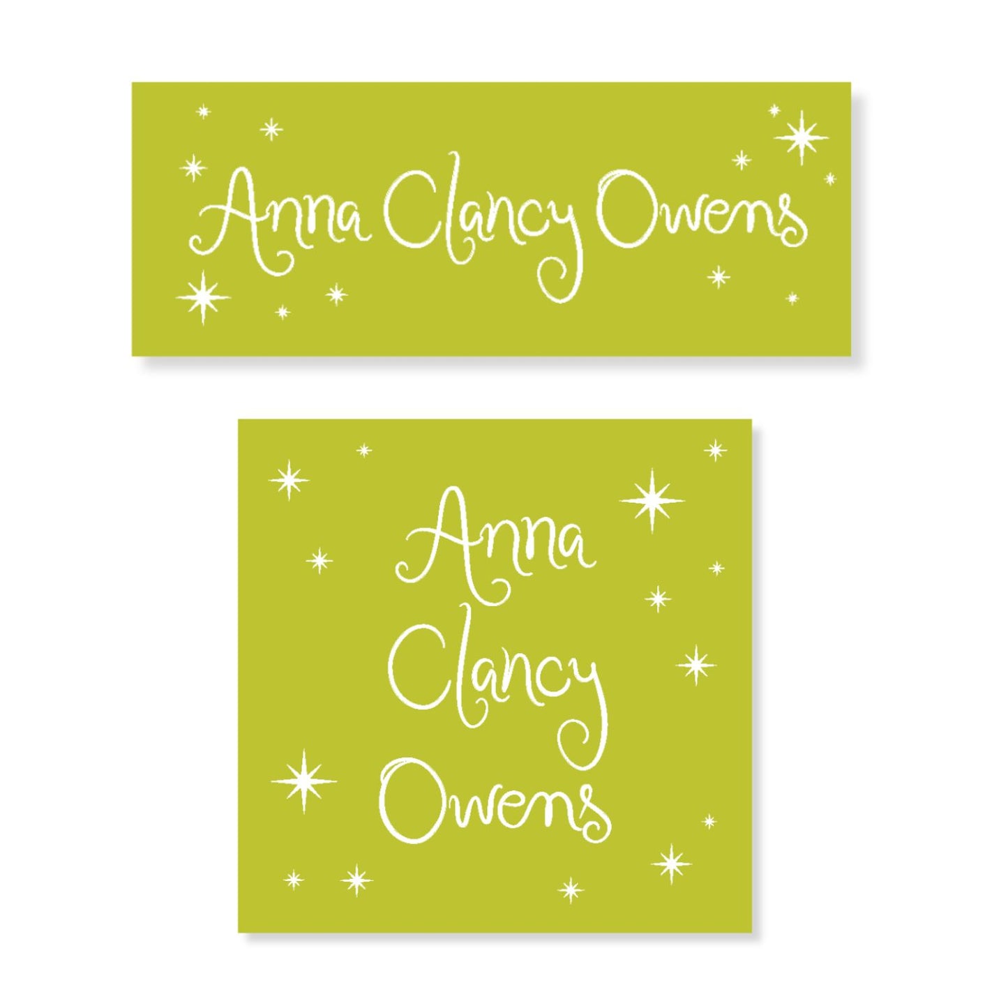 Star Name Label Stickers ( choose a color)