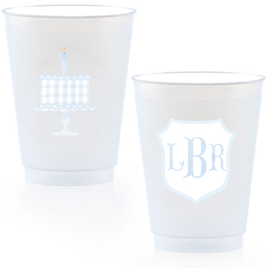 Monogram frosted cups
