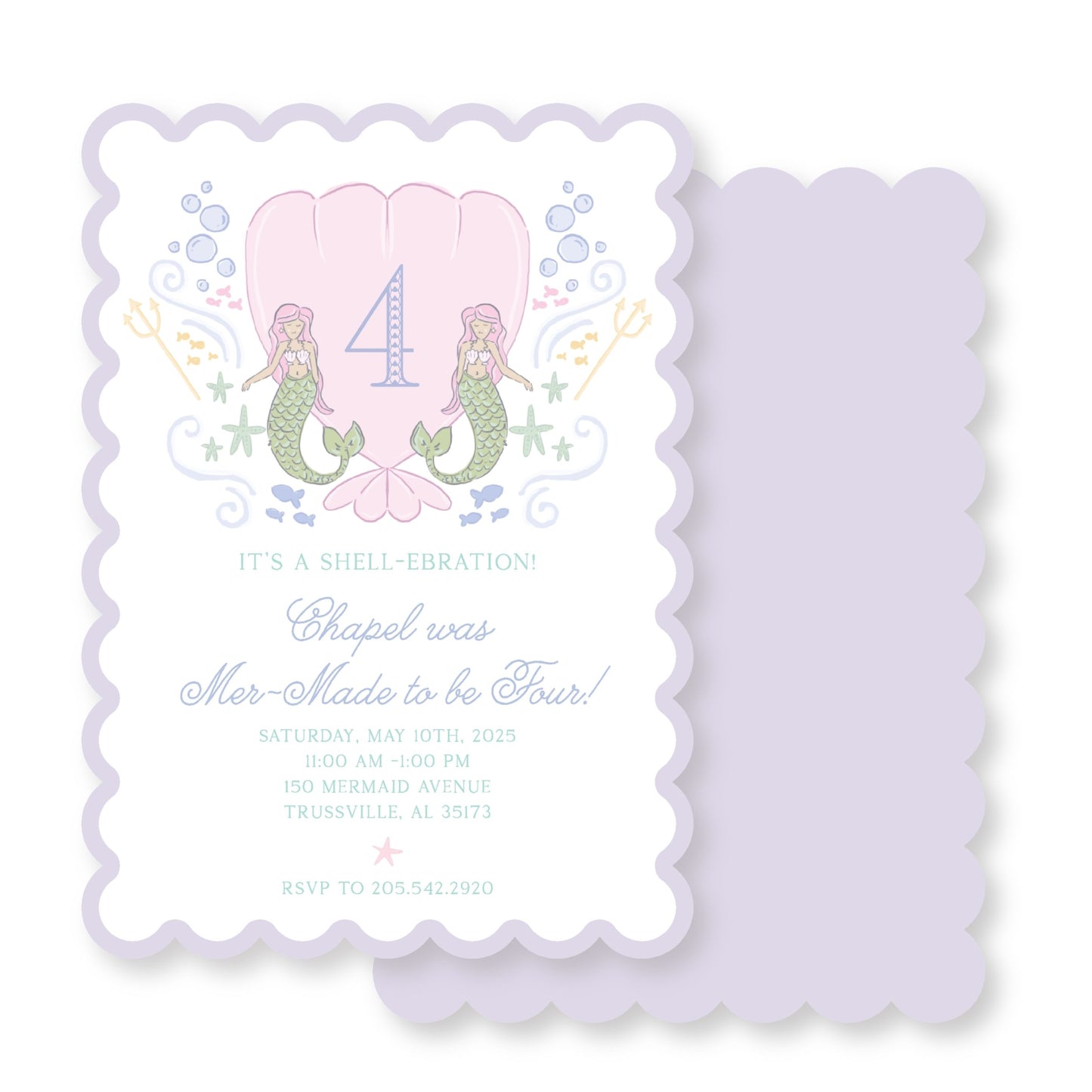 Mermaid Invite -purple