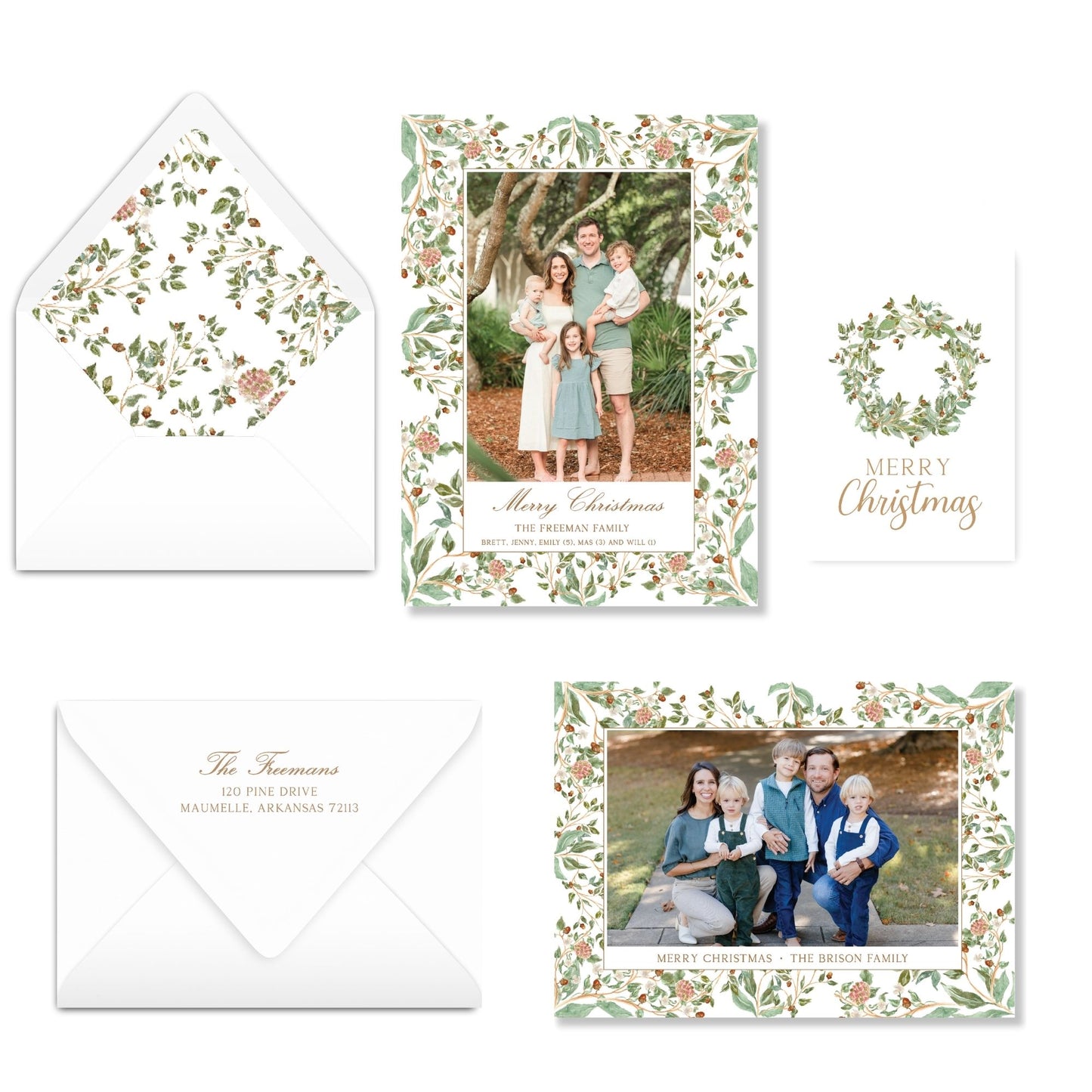 Pine Chinoiserie Christmas Card Photo