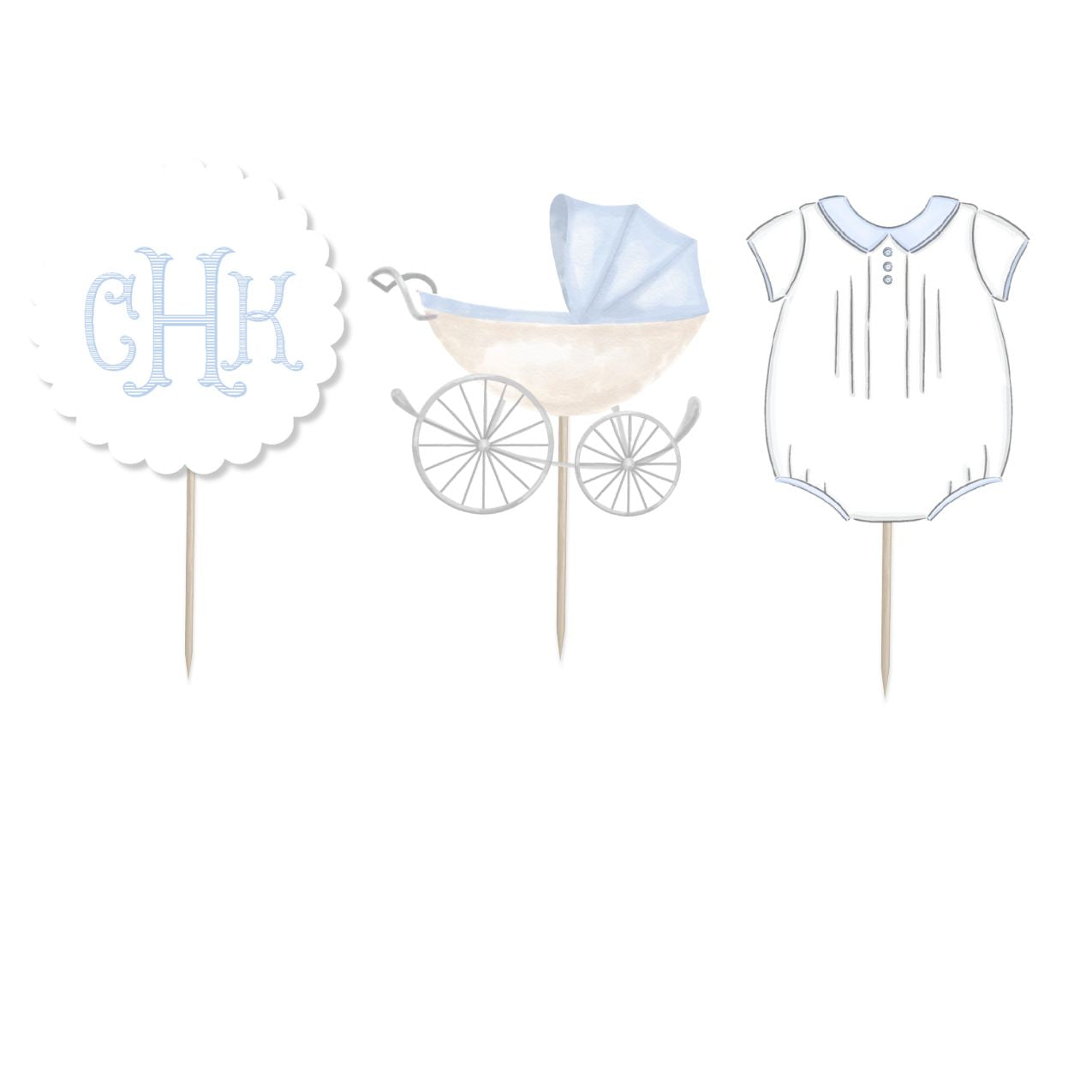 Baby Shower Cupcake Toppers -boy
