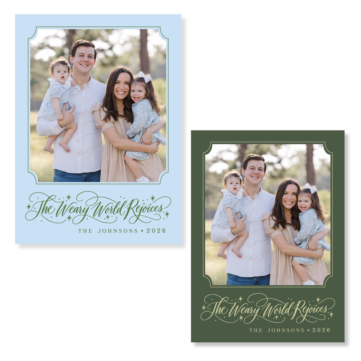 Weary World Rejoices Color Christmas Card
