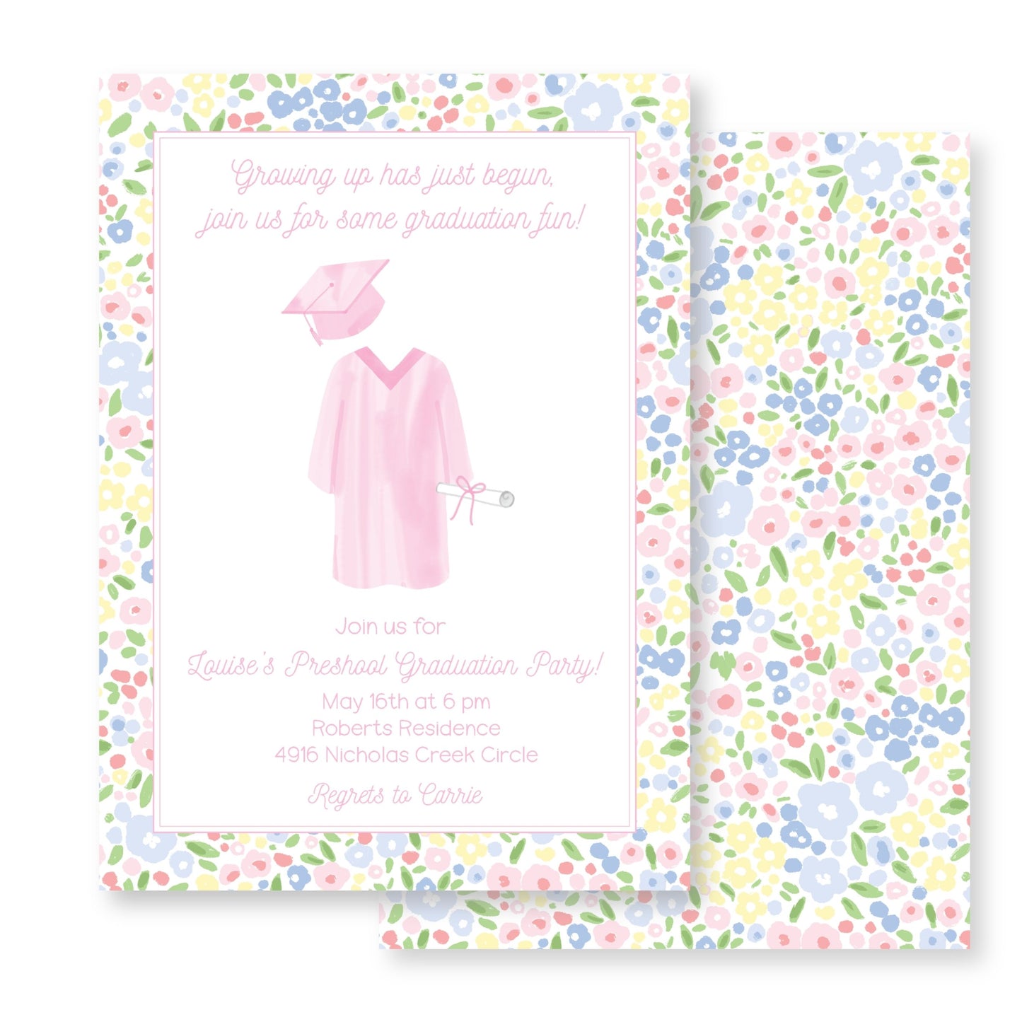 Pink Graduation Invitation