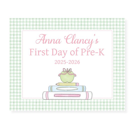 Stacked for School Back to School Sign light green