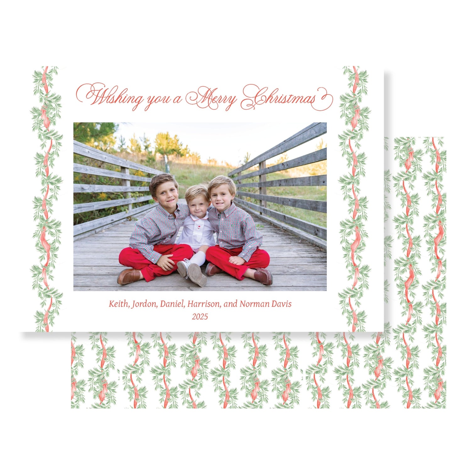 Crimson Christmas Garland Horizontal