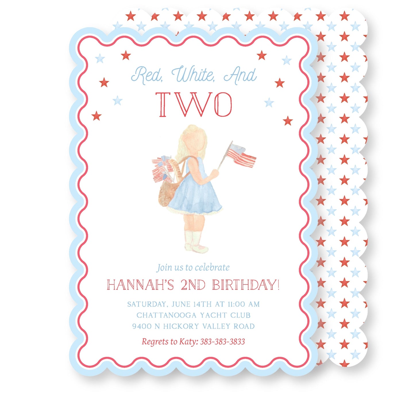Red, White, and Two Invite Girl