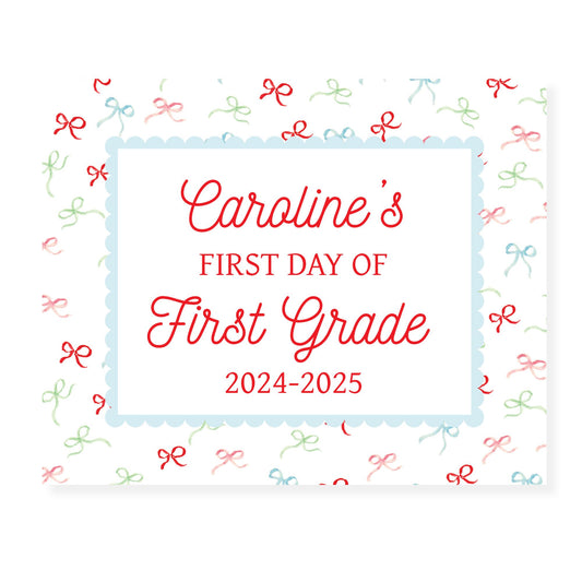Bow Toile Back to School Sign