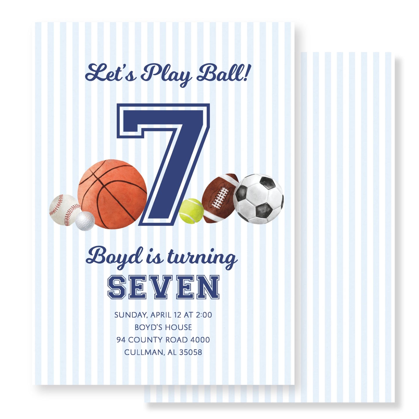 All-Star Birthday Invitation/ Sports