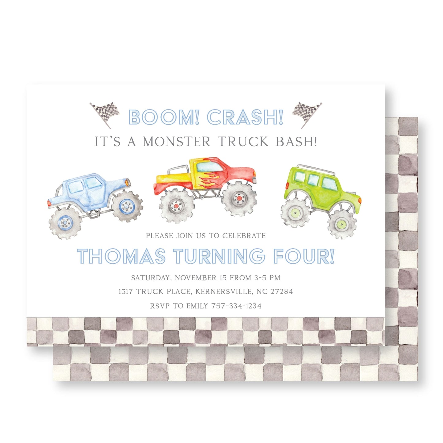 Monster Truck Invitation