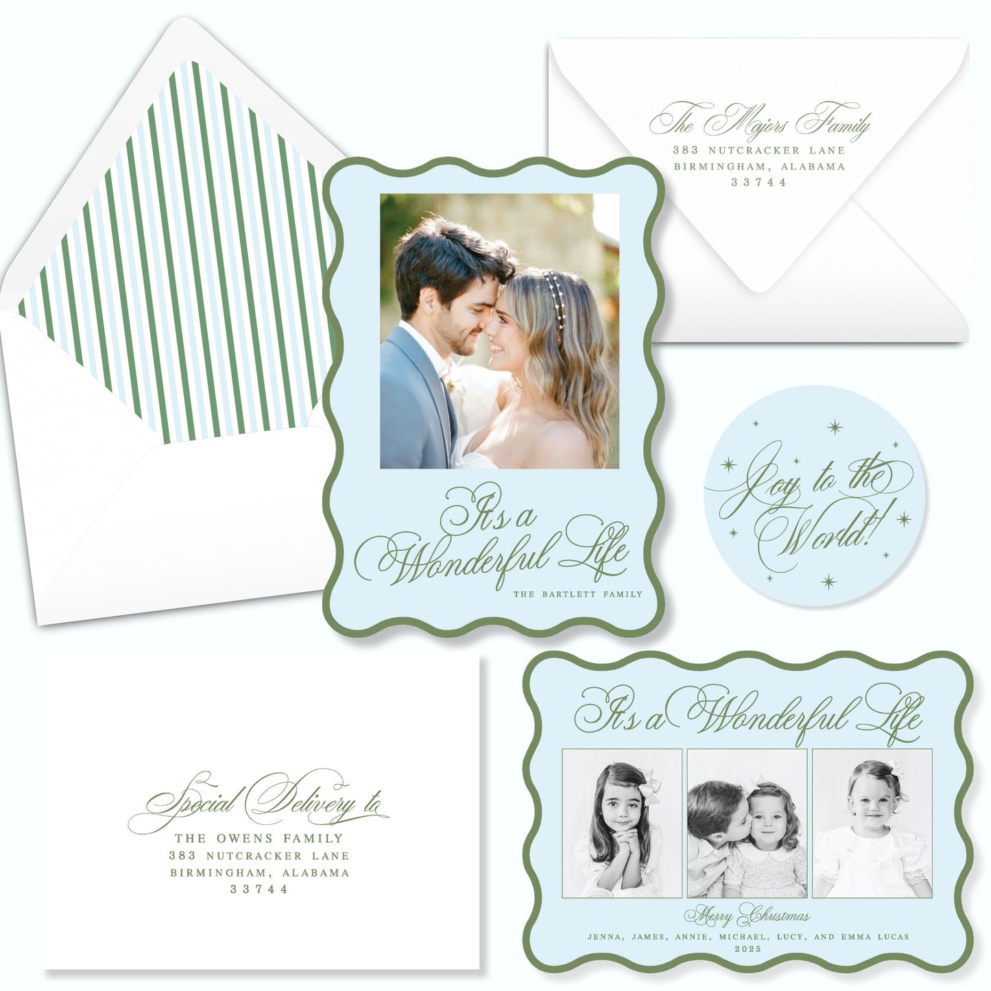 Wavy Wonderful Life Christmas Card Photo (horizontal)