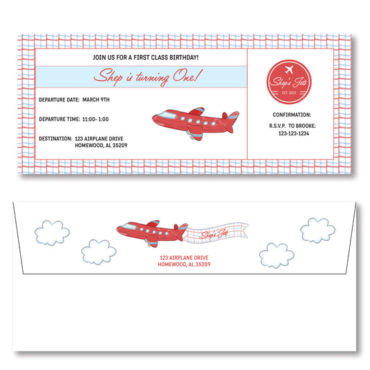 Airplane Boarding Pass Invitation