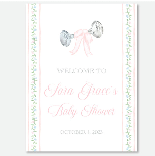 Baby Rattle Shower Sign