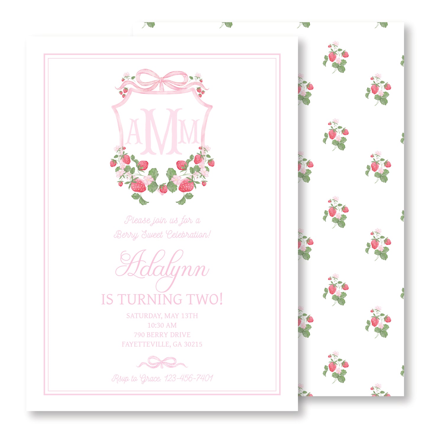Pink Berry Invitation