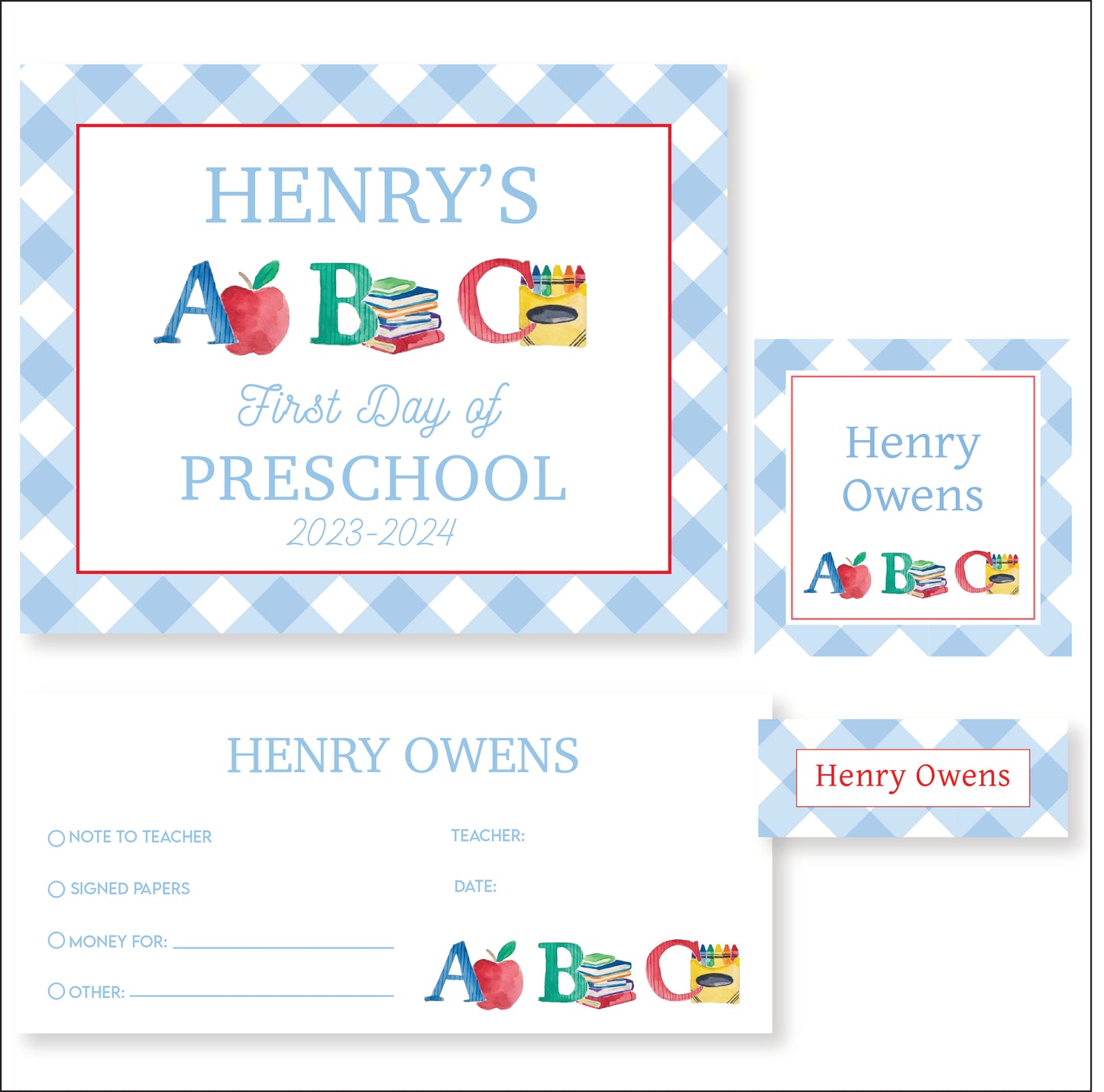 Ready for School Bundle- Blue ABC
