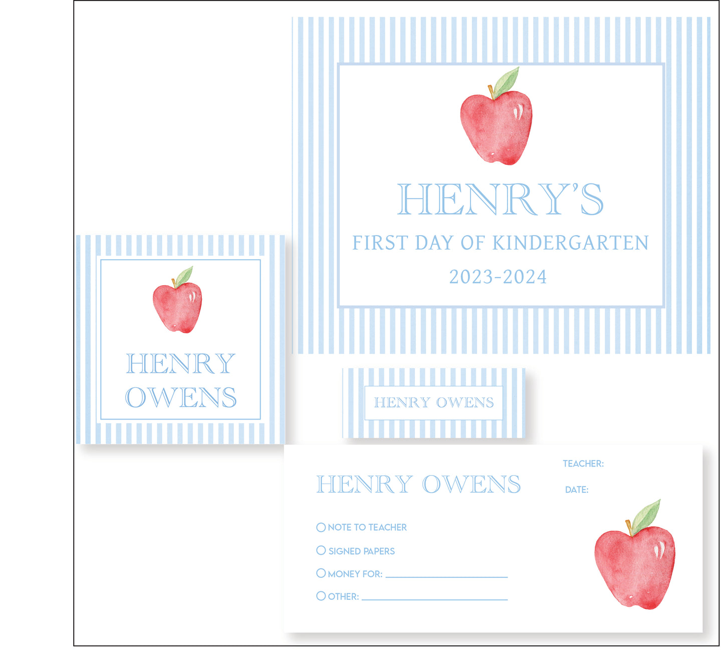 Ready for School Bundle- Blue Apple