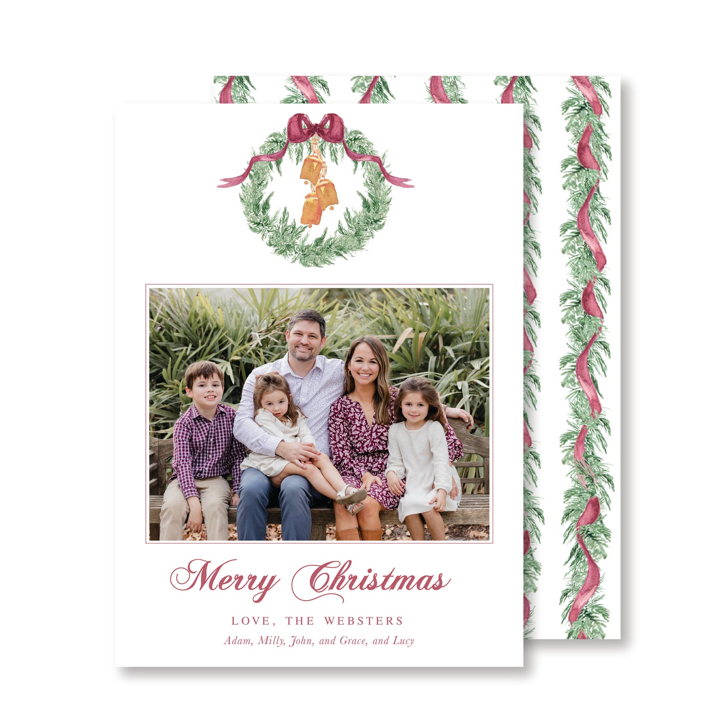 Berry Merry Wreath Christmas Card Photo