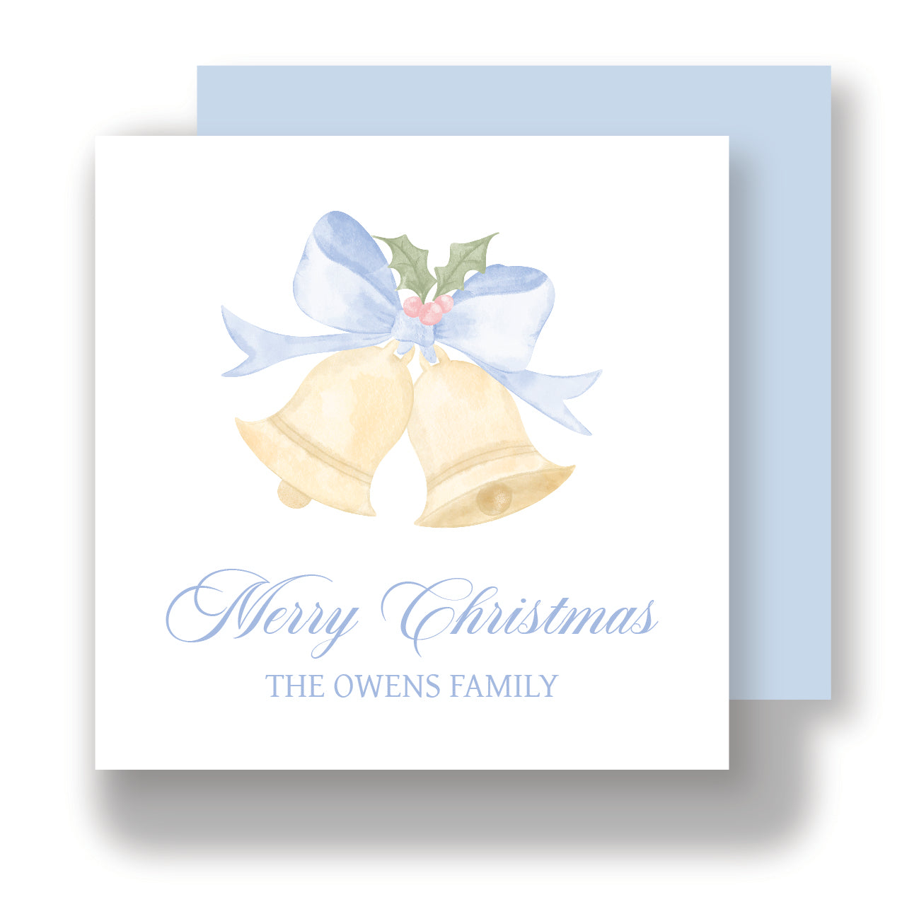 Blue Jingle Bell Square Tag