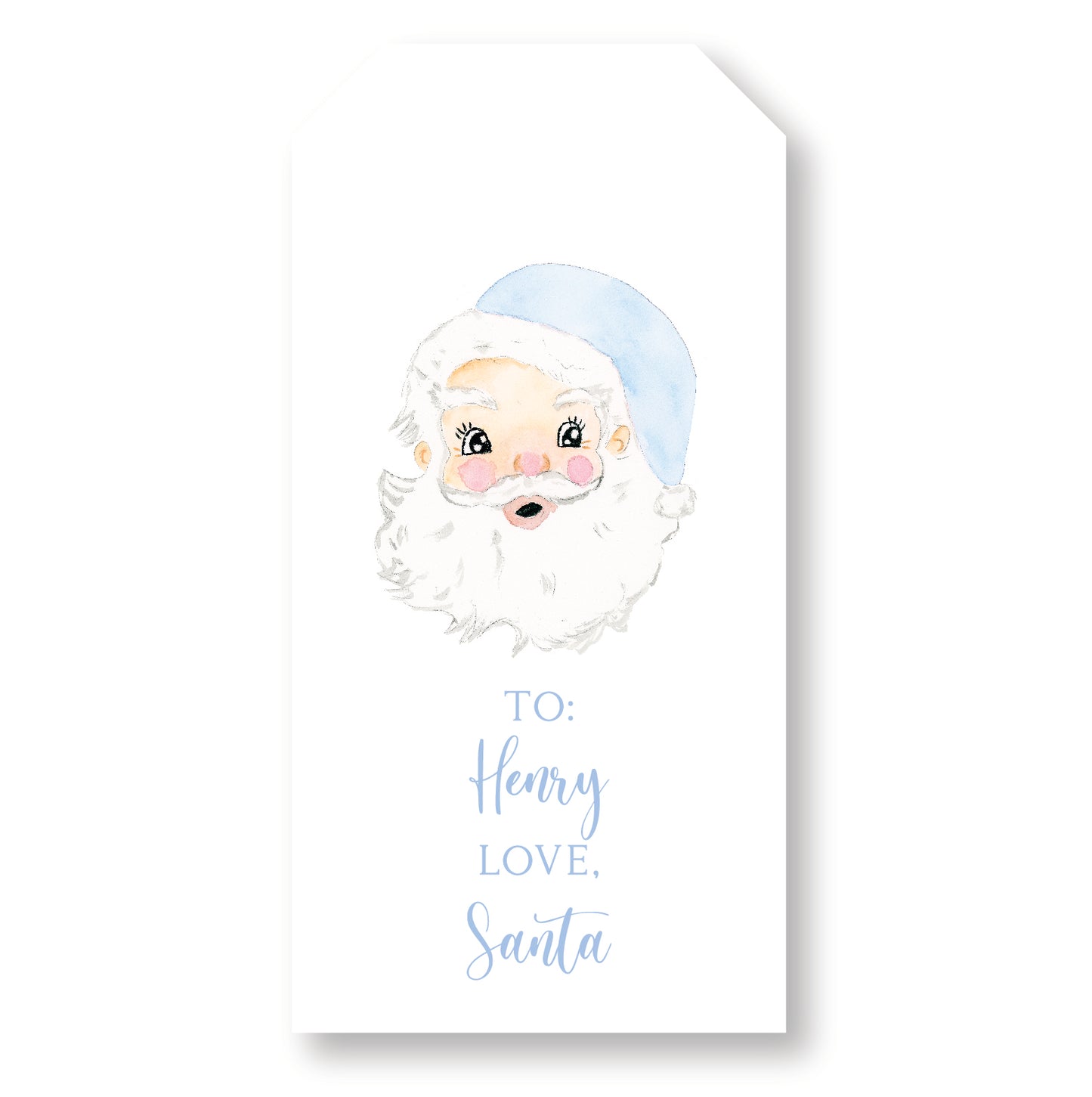 Blue Love Santa Tag
