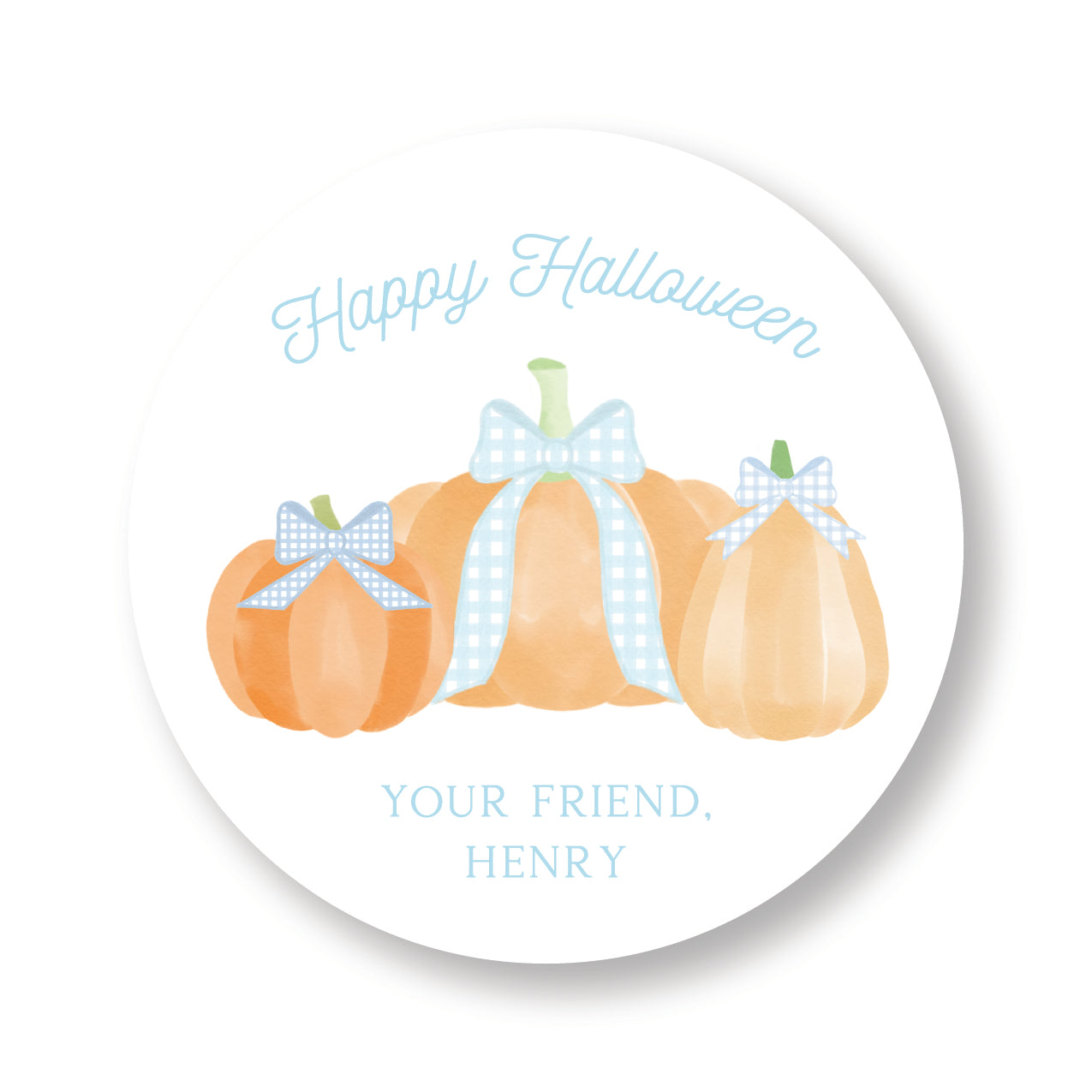 Blue Pumpkin Circle Tag