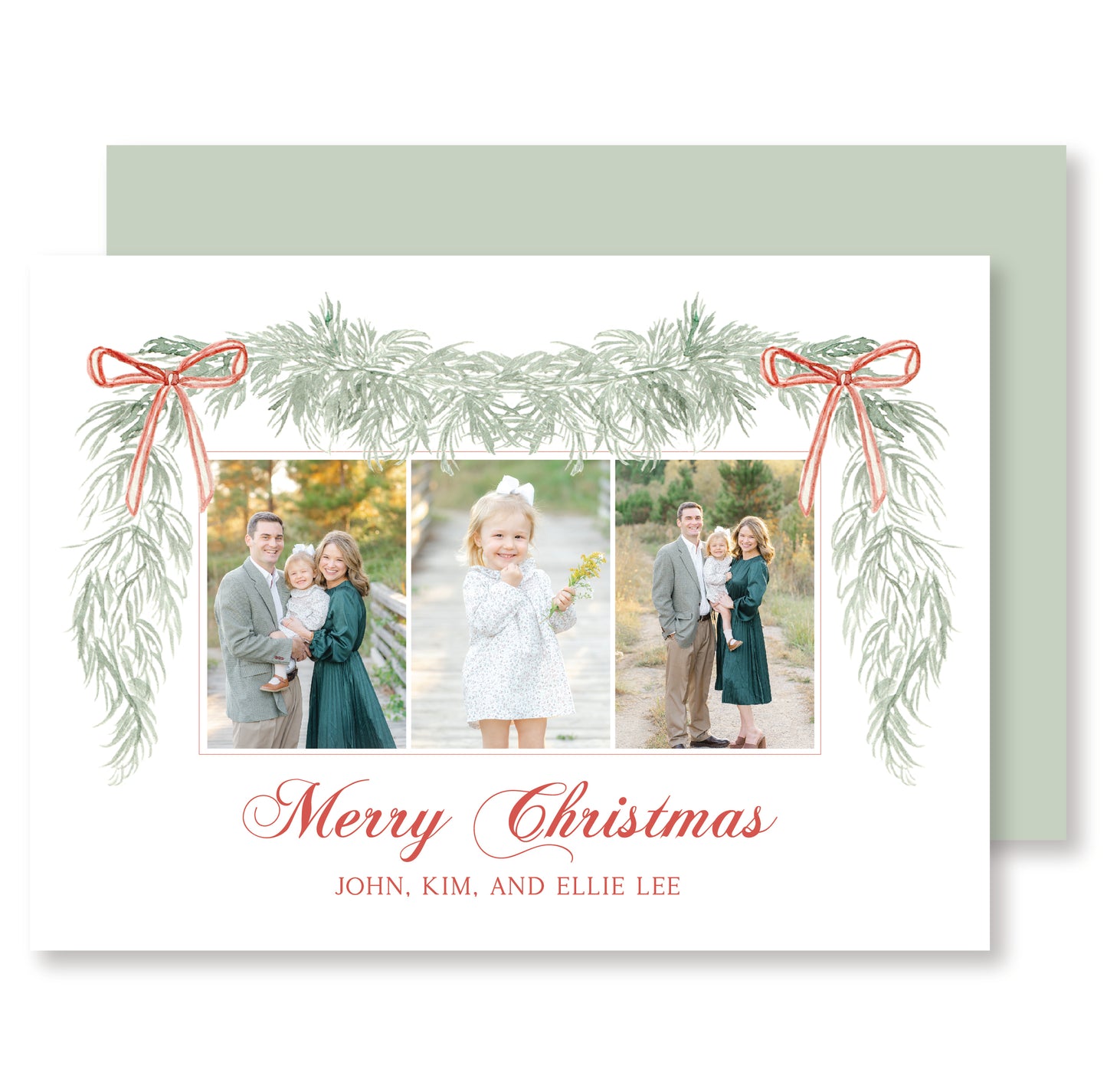 Christmas Cottage 3 Photos Horizontal Christmas Card Photo