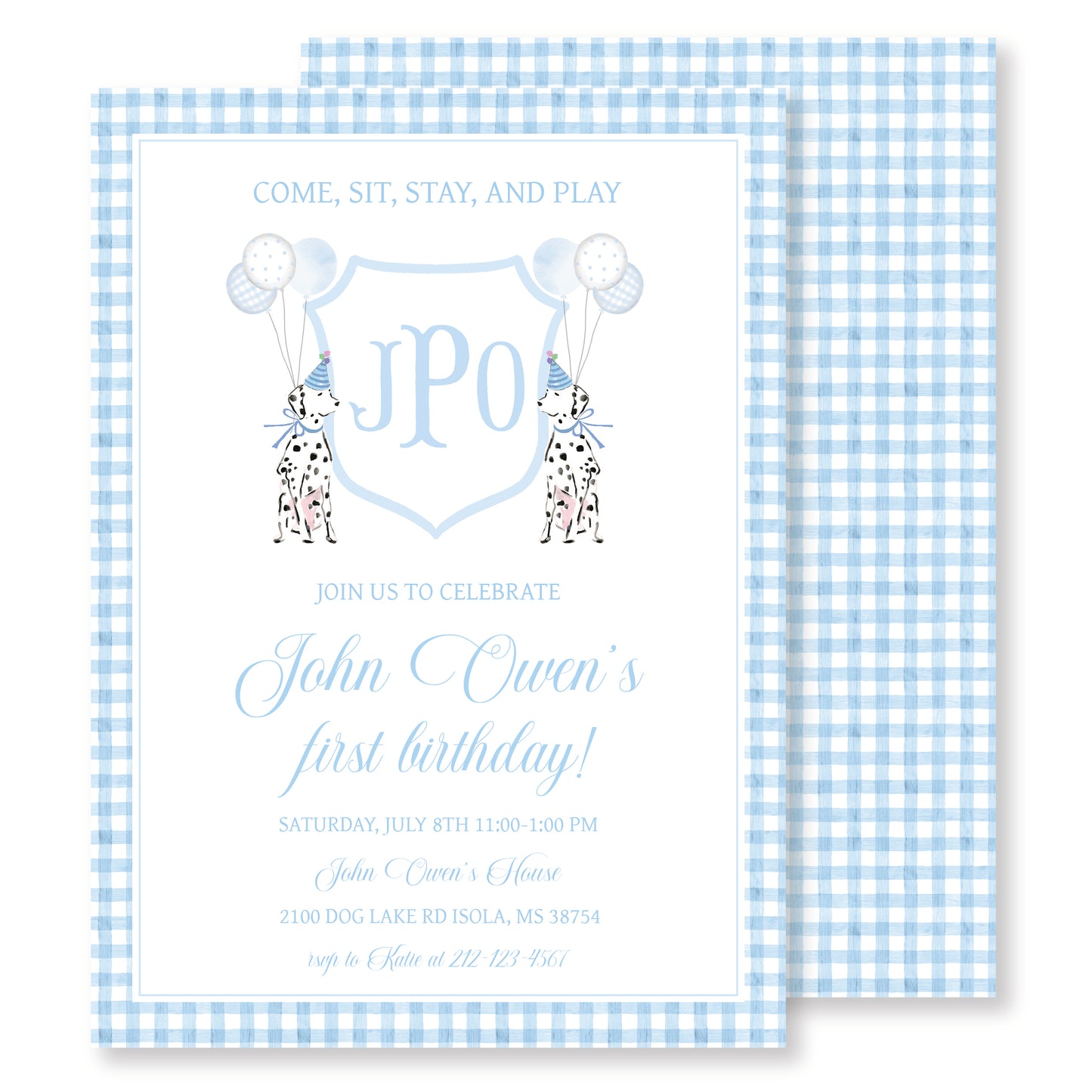 Come, Sit, Stay Dog Invitation