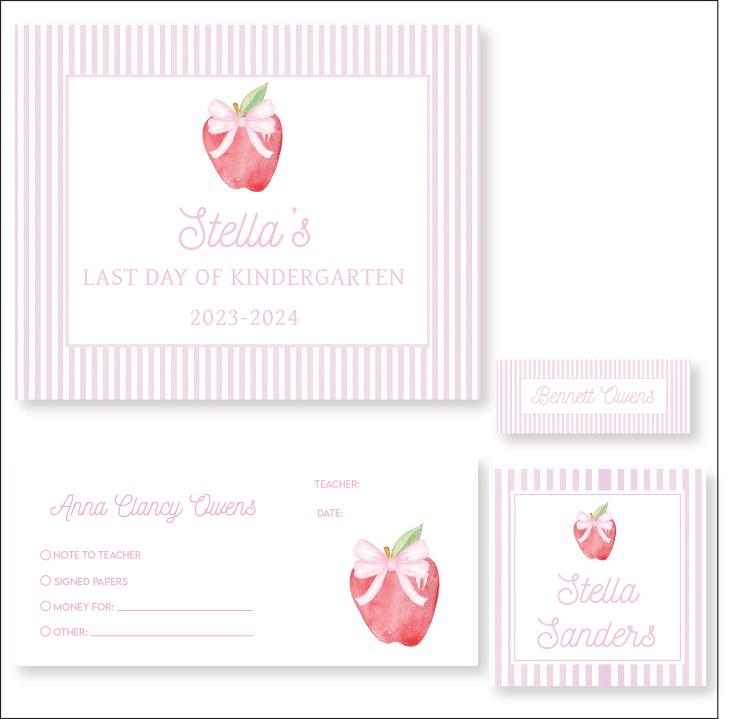 Ready for School Bundle- Pink Apple