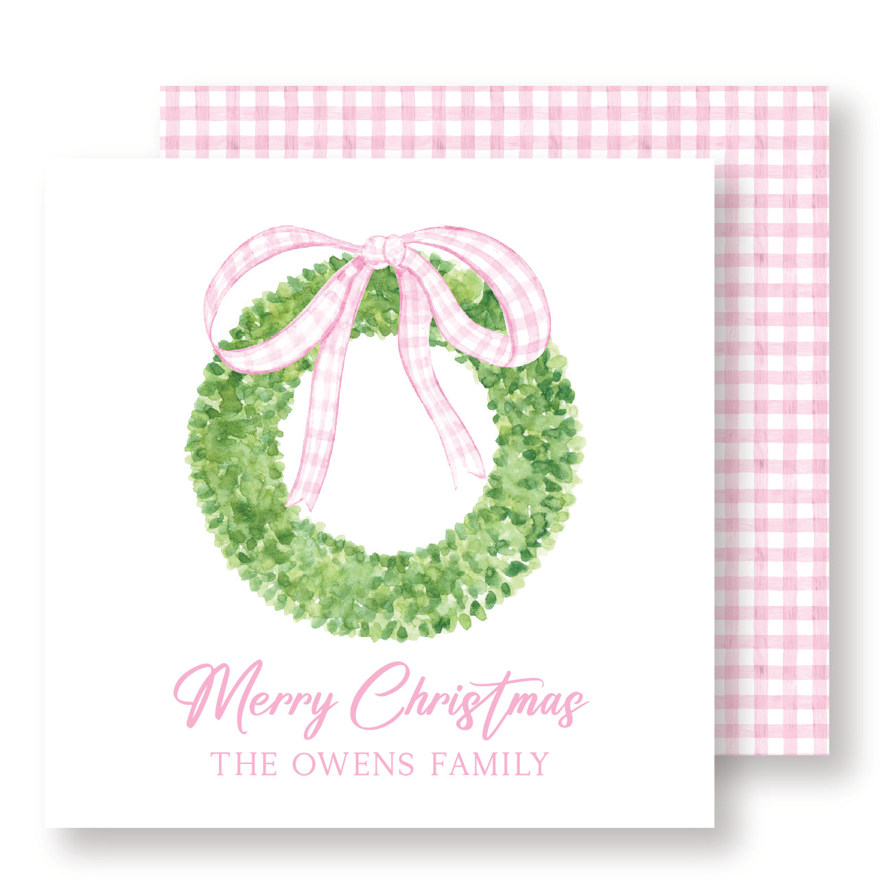 Pink Gingham Wreath Christmas