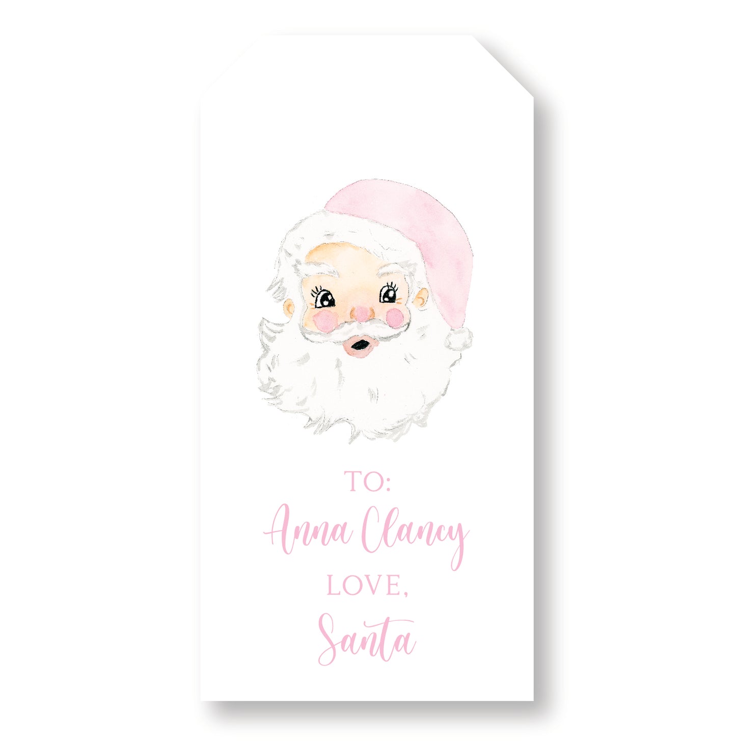 Pink Love Santa Tag