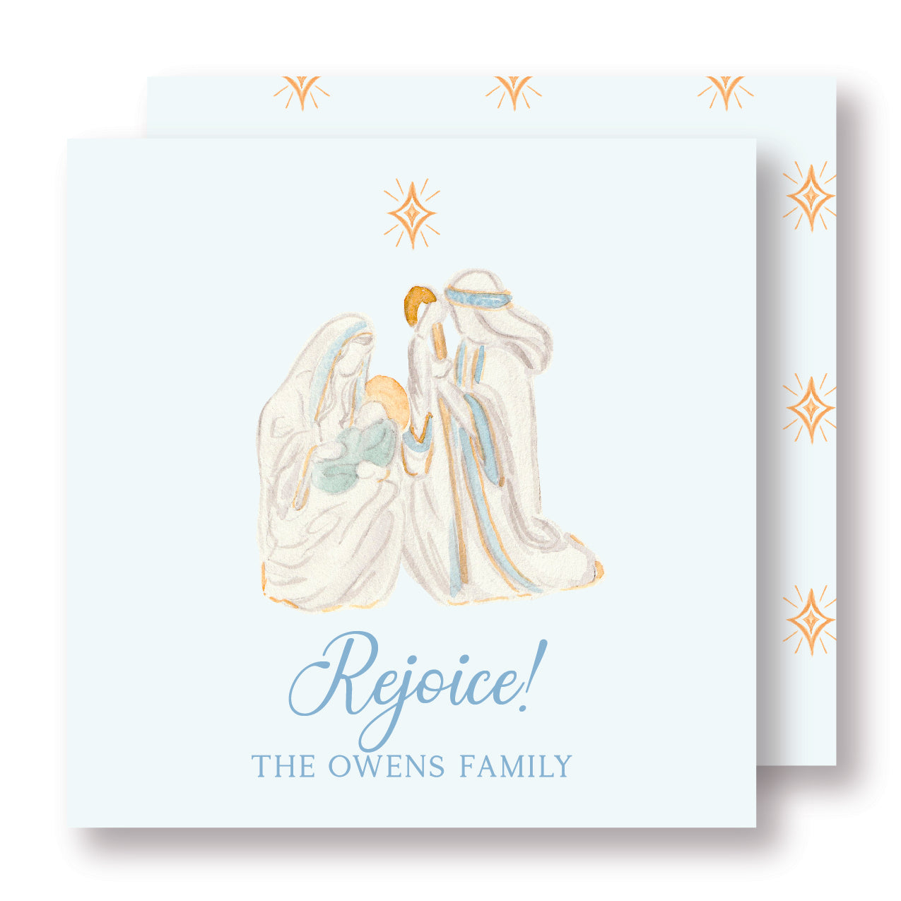 Rejoice Square Christmas tag