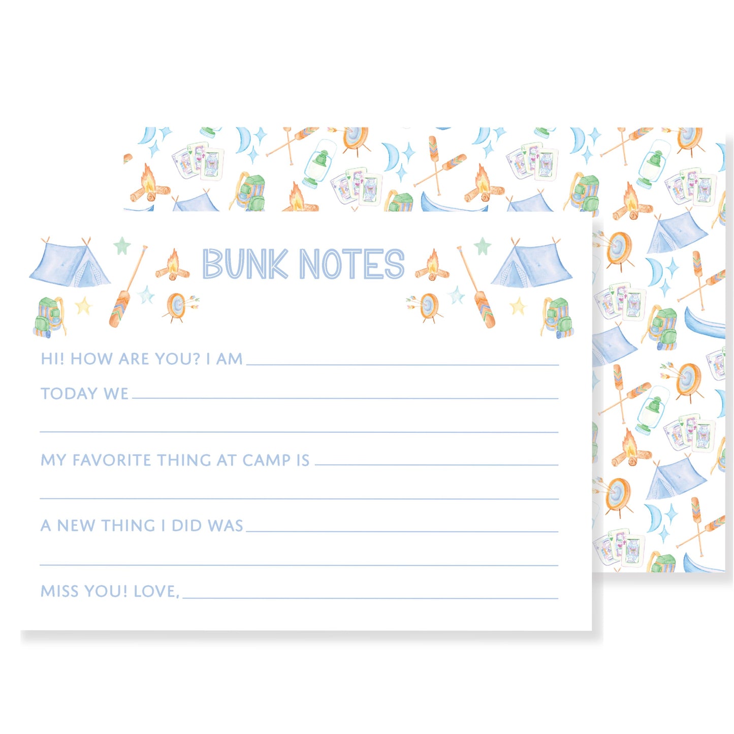 Camp Bunk Notes Blue